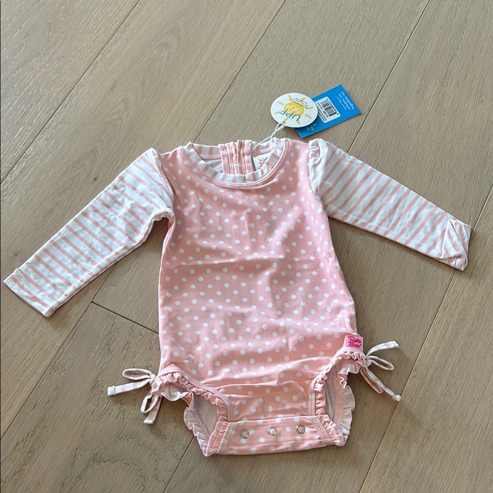Pink Polka Dot Baby Swim One Piece
